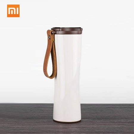 Xiaomi S-U45W 430ML Vacuum Flask LED Temperature Sensor with Genuine Leather String 304 FDA Stainless Steel Insulation Water / Milk / Cofee / Tea Cup Keep Warm Cold in 6-hour Thermal Mug Juice