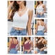 thumbnail image 3 of Mujeres Crop Tank Tops de punto con cuello en V acanalado chaleco corto Casual Tops CACAGOO Chaleco de mujer, 3 of 7