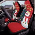 thumbnail image 4 of CHAQLIN Snowman Christmas Tree Print Automotive Cover Polyester Decoration Premium Driver Seats Protector Cushion for Automobile, 4 of 12