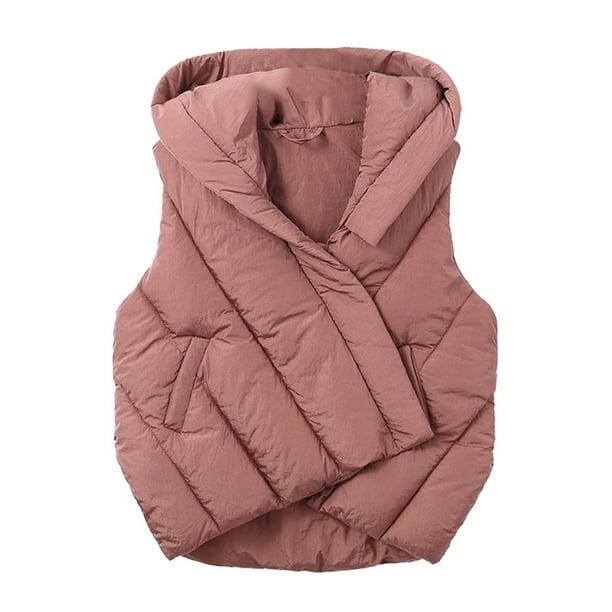 Toddler Girls Boys Puffer Vest Winter Hooded Sleeveless Coat Zip Up