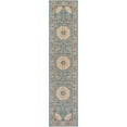 thumbnail image 2 of Unique Loom Outdoor Traditional Collection Area Rug - Wisdom (2' 7" x 12' Runner Blue/Ivory), 2 of 9
