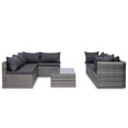 thumbnail image 5 of vidaXL 9 Piece Patio Lounge Set with Cushions Poly Rattan Gray, 5 of 11