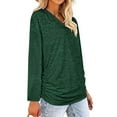 thumbnail image 4 of Lilgiuy Womens Winter Sexy V Neck Long Sleeve Tops Solid Regular Blouse for Weddings Engagements, 4 of 5