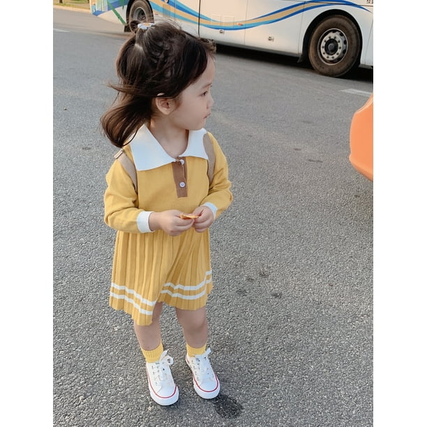 Autumn girls knitted dress princess dress for small and medium children 120 cm