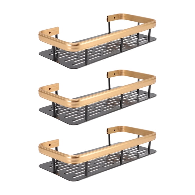 Estante De Almacenamiento Para Ducha, Cesta Rectangular De Aluminio Sin Perforaciones De 3 Capas Para El Del Hogar