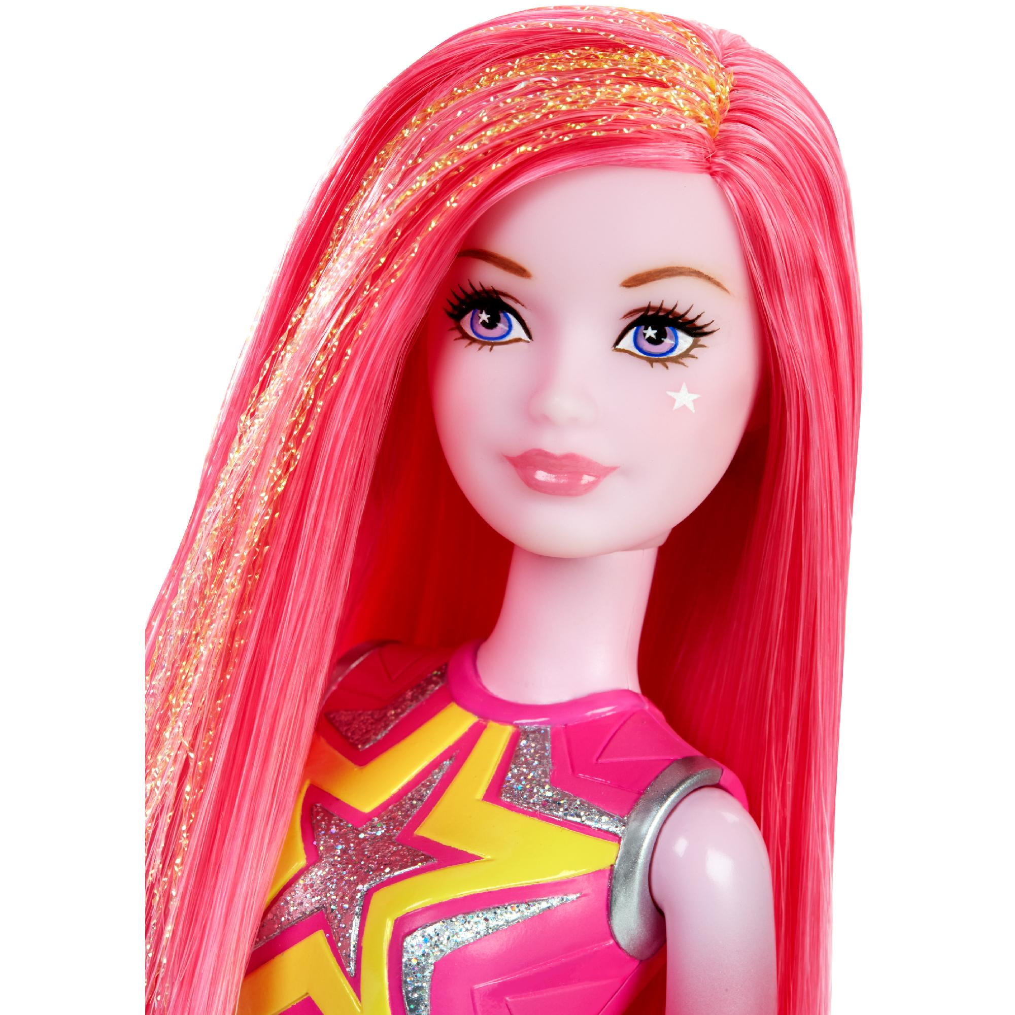 Барби с розовыми волосами. Барби космическое приключение розовая кукла. Кукла Barbie и космическое приключение, 29 см, dlt40. Barbie Starlight Adventure куклы. Кукла с розовыми волосами.