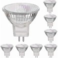 thumbnail image 1 of Warm White 2800K GU4 Base Halogen Bulbs, Dimmable 12V 35W Spotlights, Pack of 8, 1 of 5
