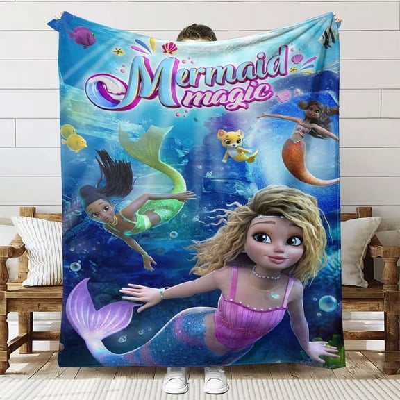 Mermaid Magic Throw Blanket Gifts for Fans Lover Girls Boys Women Present Hoodie Him Bed 60"x80"