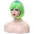 thumbnail image 4 of BERON Lime Green Wig Short Green Bob Wig with Bangs for Women Rose Net Heat Resistant Synthetic Wigs, 4 of 5