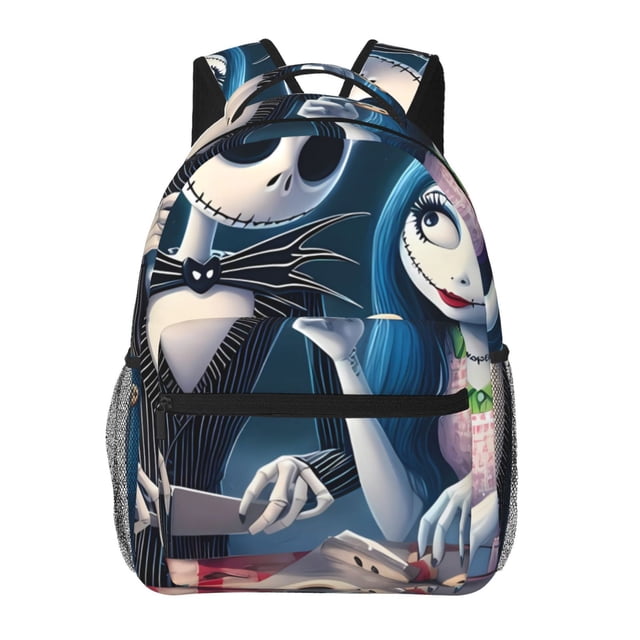 Goofa The Nightmare Before Christmas Pattern Casual Backpack for School & Travel – Lightweight Ergonomic Backpack with Laptop Compartment, Multiple Pockets-One Size