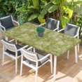 thumbnail image 2 of Sage Green Geometric Table Cloths for 5 Foot Rectangle Tables, Modern Stereotypic Abstract Art Patio Waterproof Elastic Fitted Tablecloths, Washable Rectangular Table Cover for Camping, 2 of 8