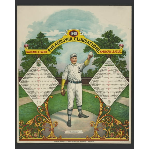 Print: Philadelphia Clubs At Home Base-Ball Schedule - The National