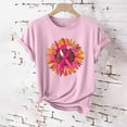 thumbnail image 3 of Caner Shirts for Women Pink Ribbon Graphic Short Sleeve Crewneck Tops Cancer Awareness Inspirational Casual Tees A007-Pink M, 3 of 4