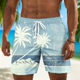 thumbnail image 2 of XFeng Men's 2 in 1 Swim Trunks, Print Board Shorts with Compression Liner, Quick Dry Beach Swim Shorts with Pockets, 2 of 4