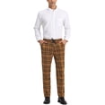thumbnail image 2 of INSPIRE CHIC Men's Plaid Pants Casual Slim Fit Flat Front Check Dress Trousers, 2 of 6