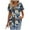 Navy 02, variant on Women's T-Shirts Plus Size Floral Printed Pleated Patchwork Short Sleeve V-Neck Casual Loose Tops Dark Blue L