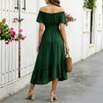 thumbnail image 5 of Women's Medieval Ruffle Dress Renaissance Costume Off Shoulder Bell Sleeve Peasant Pirate Dress, 5 of 8