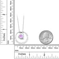 thumbnail image 2 of Gem Stone King 0.76 Ct Heart Shape Pink Simulated Opal White Diamond 925 Sterling Silver Together Pendant, 2 of 2