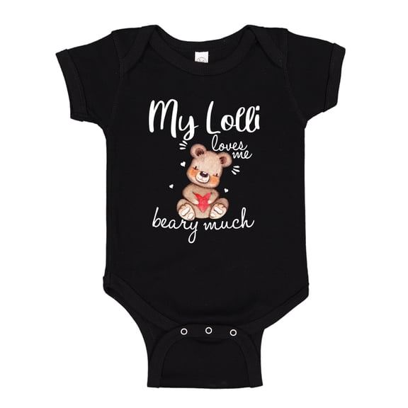 My Lolli Loves Me Beary Much Baby Bodysuit One Piece 12 mo Black