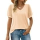 thumbnail image 1 of ICHUANYI Clearance Fashion Woman Causal V-Neck Vintage Solid Blouse Short Sleeve T-Shirt Summer Tops(Orange, XXL) ICHUANYI WER2023080904756, 1 of 7