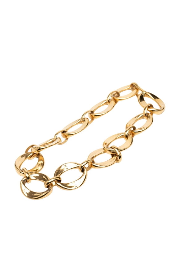 Pre-Owned Chanel Chain Choker Necklace Gold Plated Women's CHANEL