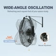 thumbnail image 2 of VEVOR Wall Mount Fan, 18 Inch,3-speed High Velocity Max. 4150 CFM, Waterproof Oscillating Industrial Wall Fan, Commercial or Residential for Warehouse, Greenhouse, Workshop, Patio, Black, ETL Listed, 2 of 8
