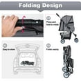 thumbnail image 3 of BestPet Pet Stroller Dog Cat Jogger Stroller Folding with Cup Holder, Grey, 3 Wheels, Mesh+Linen, 3 of 7
