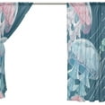 thumbnail image 4 of GZHJMY Pink and Blue Sea Jelly Sheer Window Curtain Panel Drape 55x84 Inch for Living Room Bedroom Kids Room 2 Piece Home Decor, 4 of 4