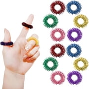 BESTSKY 12Pcs Acupressure Rings,6 Colors Fidget Rings for Anxiety Relief,Silent Spiky Sensory Fidget Toys for Classroom Home Office Stress Reducer and Finger Massager