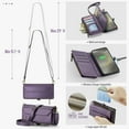 thumbnail image 3 of Allytechgroup Crossbody Wallet Case for Samsung Galaxy S23, Shoulder Strap Hand Wrist Cards Slots RFID Blocking Large Capacity Zipper Pocket  Shockproof Phone Case for Girls Women, Purple, 3 of 9