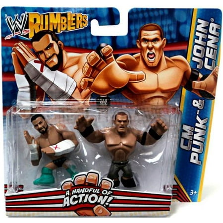 WWE Wrestling Rumblers Series 2 CM Punk & John Cena Mini Figure (Cm Punk Best Promo)