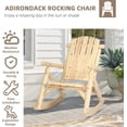 thumbnail image 5 of Outdoor Wooden Rocking Chair, Patio Log Rustic Adirondack Porch Rocker, All Weather Solid Wood Rocker Chair with High Back & Slatted Seat for Indoor, Backyard, Garden (Set of 2, Natural), 5 of 8