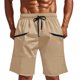 thumbnail image 2 of Pantalones Cortos para Hombre con Cremallera Bolsillos de Color Sólido Casual Multi-Bolsillo Cremallera Cordón Elástico-Cintura Carga Medio Pantalones Cortos, Poliéster, 2 of 7