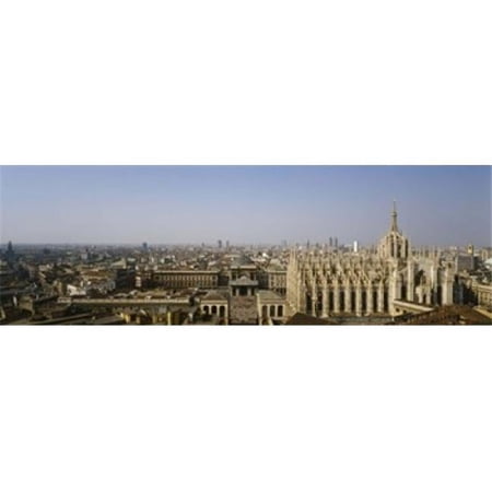 Aerial View of A Cathedral in A City Duomo Di Milano Lombardia Italy Poster Print, 18 x 6