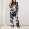 thumbnail image 3 of Wukai Seamless Pattern With Skulls Print Women's Pajama Set - Soft Long Sleeve Sleepwear for Comfort and Style-XX-Large, 3 of 9