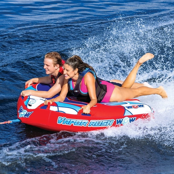 WOW Sports Vapor Rush 2 Person Towable Tube Inflatable Boat Water Sports