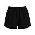 thumbnail image 7 of PWPSG Womens 2-in-1 Athletic Shorts, Built-in Liner with Relaxed Outer Layer, Breathable Fabric for Gym Jogging Activities Black L, 7 of 7