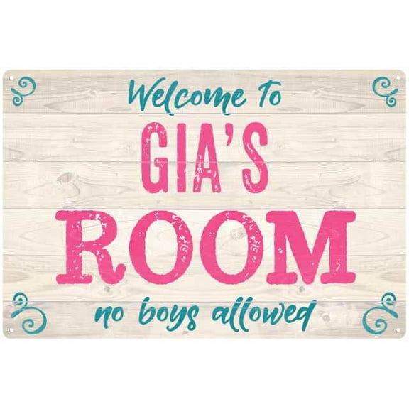 GIA'S Room Kids Bedroom Sign 8x12 Metal Sign 208120089402