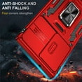 thumbnail image 7 of Armor Case for Samsung Galaxy S25 Ultra, Sliding Lens Camera Cover Protection Ring Kickstand Compatible with Magnetic Car Mount Holder Military Grade Hybrid Rugged PC Soft TPU Shockproof Case,Red, 7 of 7