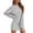 Light Grey, variant on Women's Nightgown Long Sleeve Ribbed Knit Nightshirt Round Neck Sleep Shirt Soft Sweater Dress
