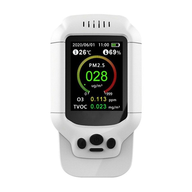 Air Quality Detector Indoor Air Pollution Monitor Formaldehyde Detector Temperature & Humidity Meter PM2.5 / PM1.0/ PM10 /HCHO/TVOC/AQI/Real-Time