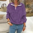 thumbnail image 3 of Fanxing 1/4 Zip Pullover for Women Fleece Lined Long Sleeve Sweatshirt Casual Plush Fluffy Zipper Pullovers Tops Activewear S/M/L/XL/XXL/XXXL/XXXXL/XXXXXL, 3 of 7