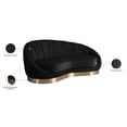thumbnail image 4 of Maklaine Contemporary Upholstered Black Velvet Chaise with Stainless Steel Base, 4 of 5