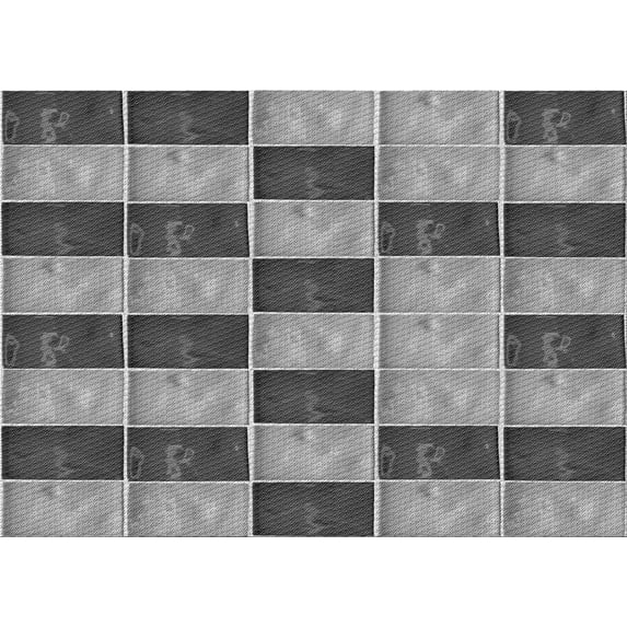 Ahgly Company Indoor Rectangle Patterned Dark Gray Area Rugs, 7' x 10'