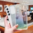 thumbnail image 5 of for Samsung Galaxy S23 FE 5G Case Iridescent Holographic, Gradient Bling Glitter Clear Phone Case with Camera Lens Cover Soft Shockproof Cute Heart S23 FE Case for Women Girls 6.4" (Gold Heart), 5 of 11
