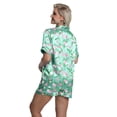 thumbnail image 7 of DAKIMOE Womens Silk Satin Pajama Set Valentines Pajamas Short Sleeve Shirt with Shorts 2 Piece Pjs Sets Soft Silky Sleepwear Nightwear Button-Down Loungewear S-XL, 7 of 7