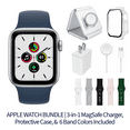 thumbnail image 1 of Restored Apple Watch SE Bundle - 40mm GPS Silver (2020) - 3-in-1 MagSafe Charger, Protective Case & 6 Bands Included (Refurbished), 1 of 5
