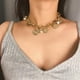 thumbnail image 1 of Collar De Cadena De Eslabones De , Gargantillas De Disfraz De Rapero Dorado Con Borlas, Monedas, Joyería, Collar De Rapero, De 12,2 Yinane collar de cadena de oro de las mujeres, 1 of 8