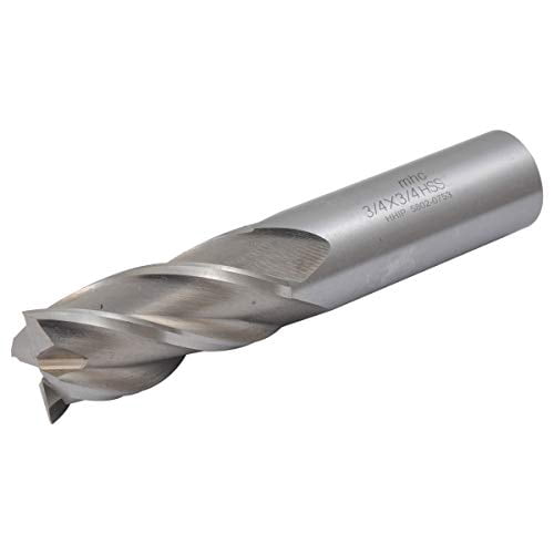 HHIP 5802-0753 3/4" x 3/4" 4 Flute High Speed Steel Single End Center Cut End Mill