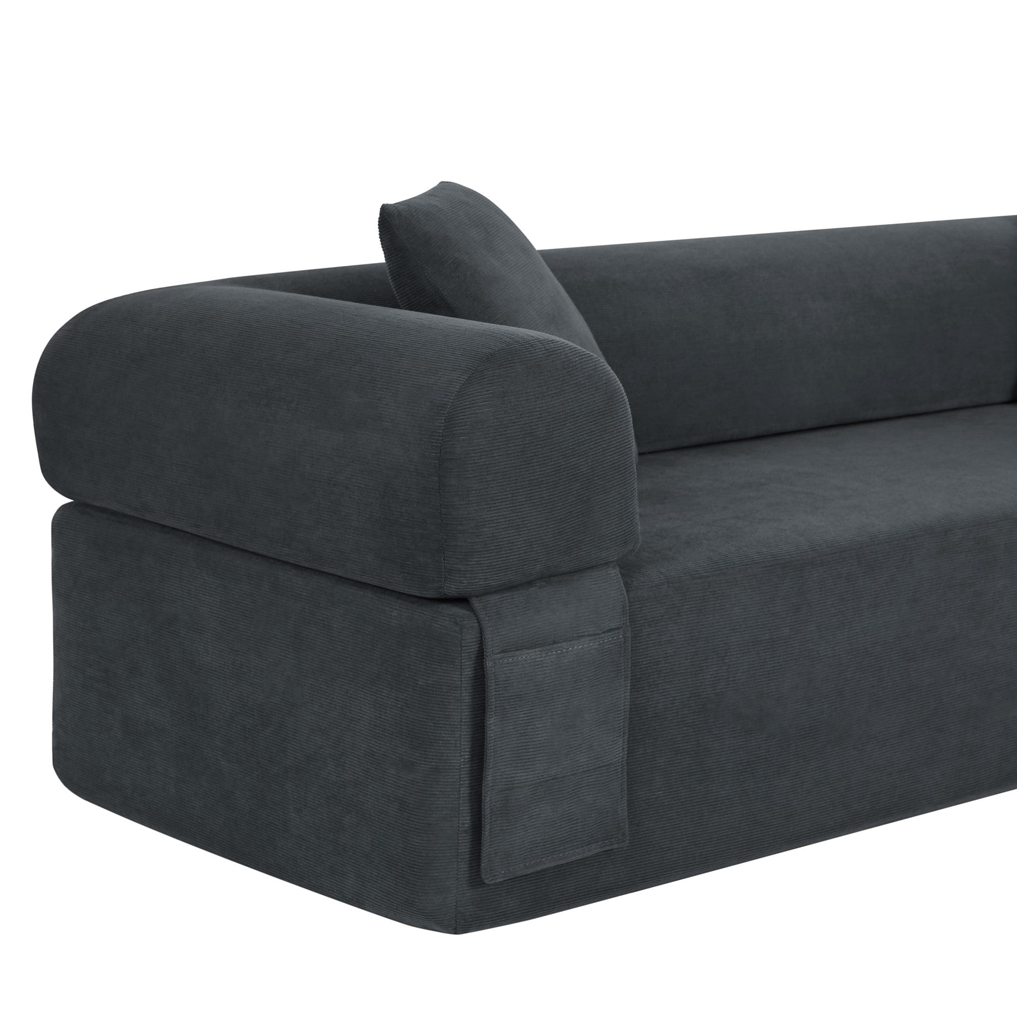 Sailvan Modern 3-Seater Corduroy Sofa,No Assembly Cloud Couch for Small Living Rooms,Apartments and Offices,Plush Boneless Seating Gray